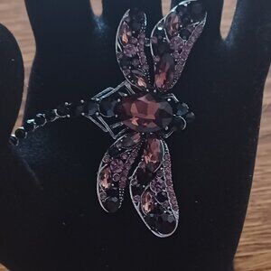 Purple 2" Dragonfly Brooch